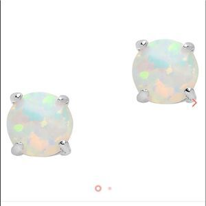 STERLING FOREVER Sterling Silver 6mm Opal Studs!